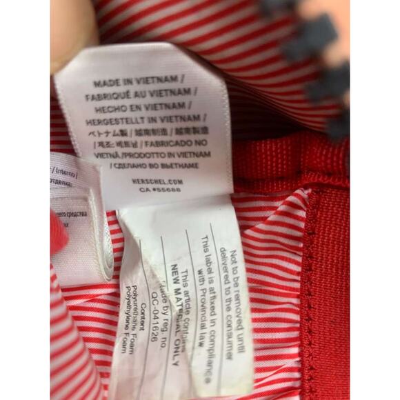 Herschel Backpack Unisex Black Pink Logo Patch Pocket Multi Pocket Zip Closure - Picture 10 of 10